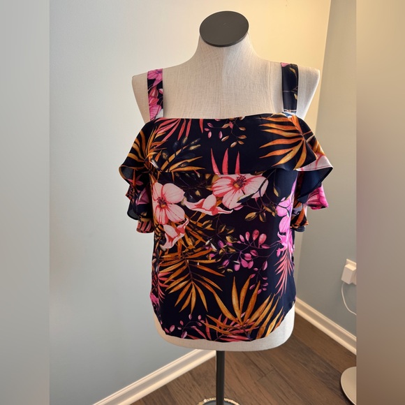 Floral Ruffle Strap Top - Picture 1 of 7